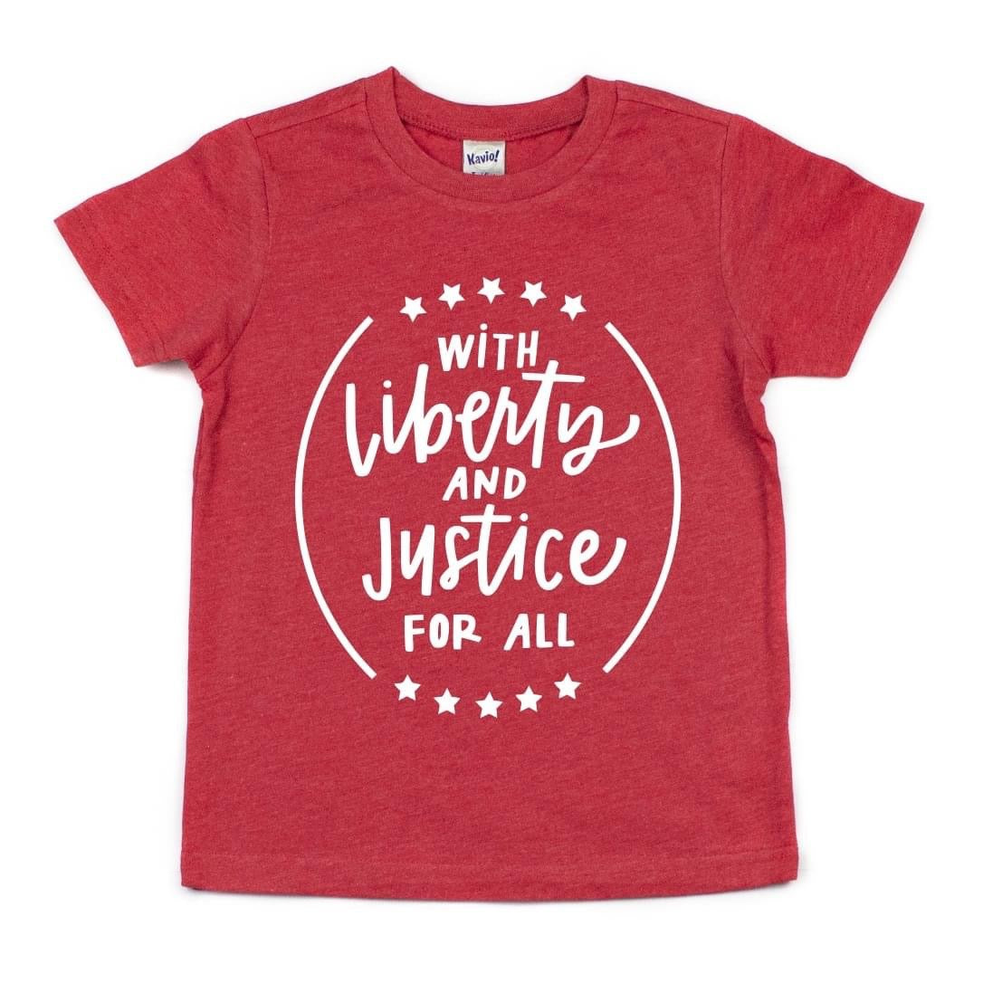 WITH LIBERTY & JUSTICE FOR ALL KIDS SHIRT