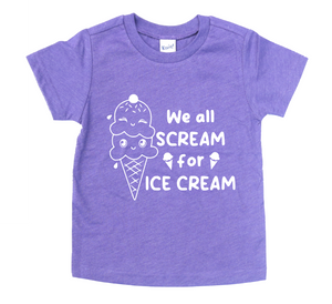 WE ALL SCREAM FOR ICE CREAM KIDS SHIRT