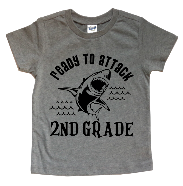 READY TO ATTACK 2ND GRADE KIDS SHIRT