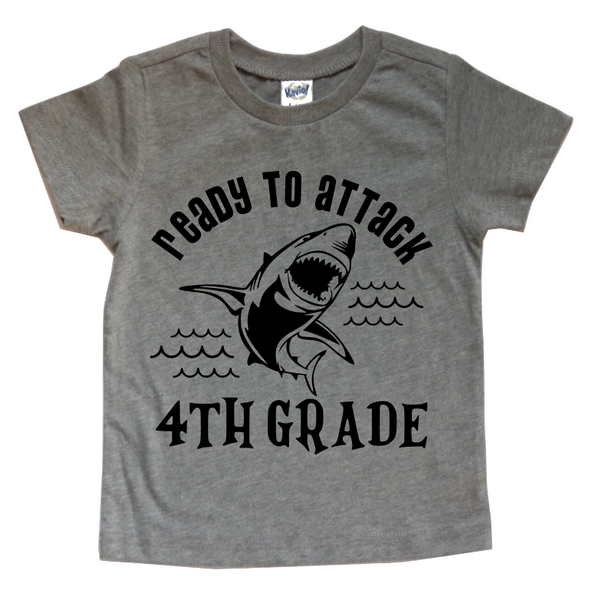 READY TO ATTACK 4TH GRADE KIDS SHIRT