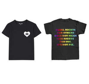 EQUAL RIGHTS FOR OTHERS DOES NOT MEAN LESS RIGHTS FOR YOU. IT'S NOT PIE.  KIDS + ADULT SHIRT