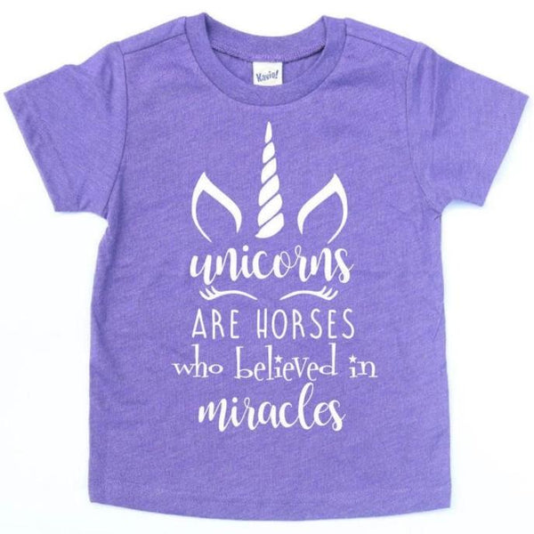 UNICORNS ARE HORSES WHO BELIEVED IN MIRACLES KIDS SHIRT