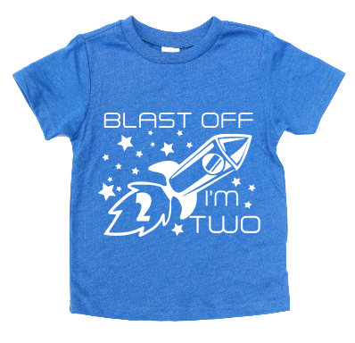 BLAST OFF I'M 2 KIDS SHIRT