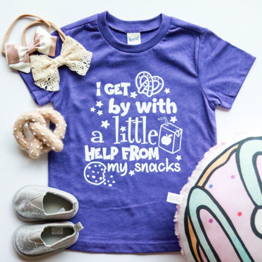 I GET BY WITH A LITTLE HELP FROM MY SNACKS KIDS SHIRT