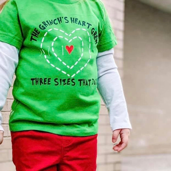THE GRINCH’S HEART GREW THREE SIZES THAT DAY KIDS SHIRT