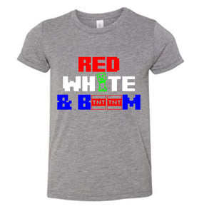 RED WHITE & BOOM KIDS SHIRT